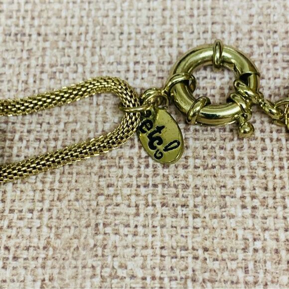 Etc! Chunky Gold And Yellow Mesh Link Necklace - Picture 2 of 2
